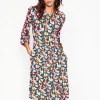 Alexandra Blouson Jersey Dress-Multi, Painterly Meadow-Boden Fashion