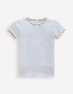 Ali Puff Sleeve Pom T-shirt--Boden Cheap