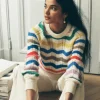 Alice Fluffy Raglan Sweater-Rainbow Wave-Boden Outlet