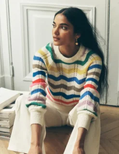 Alice Fluffy Raglan Sweater-Rainbow Wave-Boden Outlet