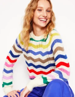 Alice Fluffy Raglan Sweater-Rainbow Wave-Boden Outlet