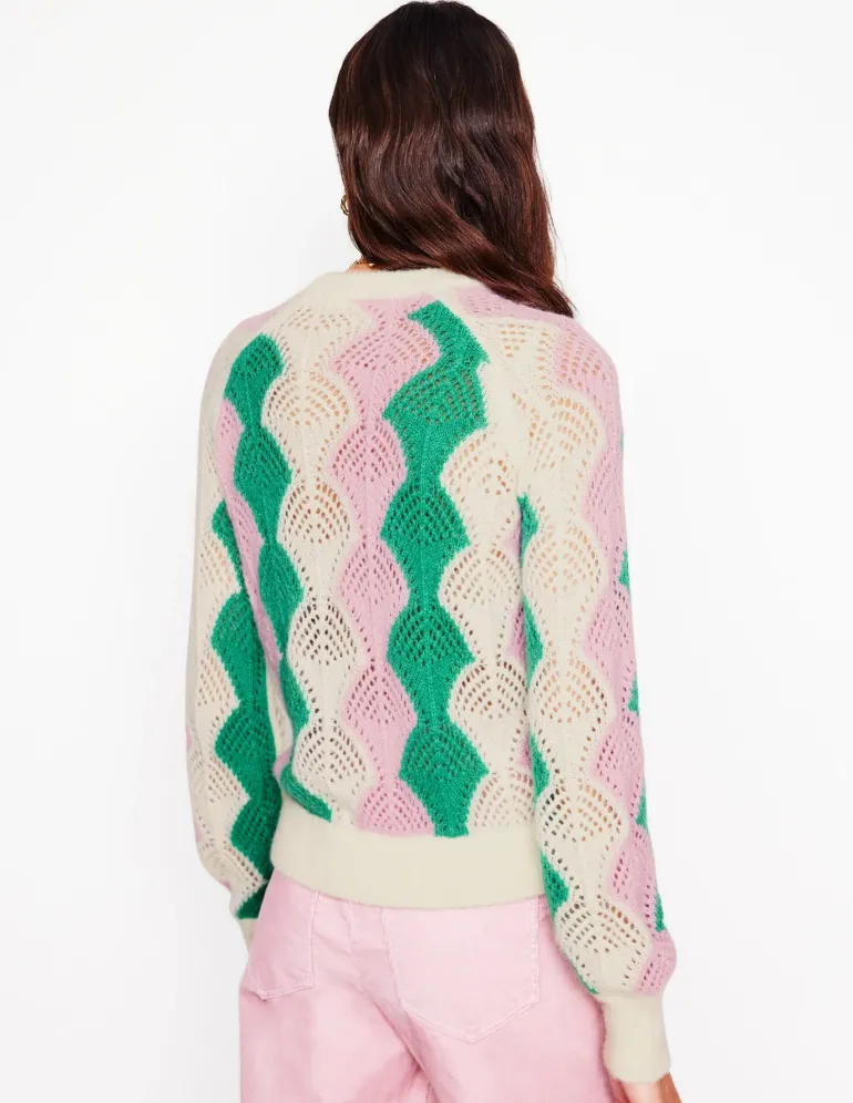 Alice Fluffy Raglan Sweater-Warm Ivory/ Soft Lavender Pink-Boden Cheap
