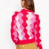 Alice Fluffy Raglan Sweater-Poppy Red/ Chalk/ Tickled Pink-Boden Discount
