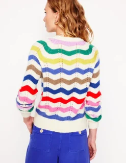 Alice Fluffy Raglan Sweater-Rainbow Wave-Boden Outlet