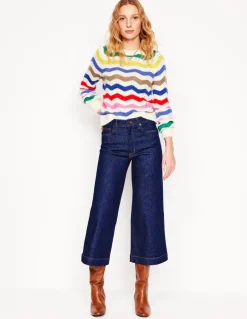 Alice Fluffy Raglan Sweater-Rainbow Wave-Boden Outlet