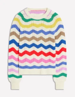 Alice Fluffy Raglan Sweater-Rainbow Wave-Boden Outlet