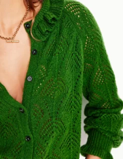 Alice Fluffy Stitch Cardigan-Promenade Green-Boden Discount