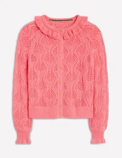Alice Fluffy Stitch Cardigan-Salmon Pink-Boden Cheap