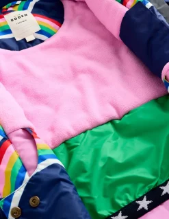 All-Weather Waterproof Coat-College Navy Rainbows-Boden Store