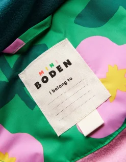 All-Weather Waterproof Coat-Rich Emerald Cut Out Flower-Boden Outlet