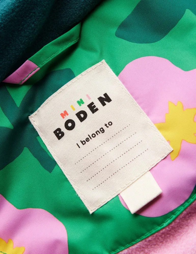 All-Weather Waterproof Coat-Rich Emerald Cut Out Flower-Boden Outlet