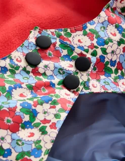 All-Weather Waterproof Coat-Glacier Blue Winter Floral-Boden Clearance