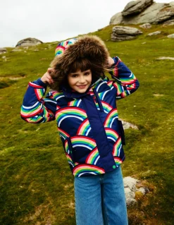 All-Weather Waterproof Coat-College Navy Rainbows-Boden Store