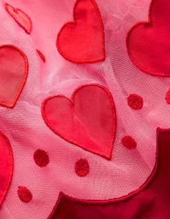 Appliqué Hem Tulle Dress-Bubblegum Pink Hearts-Boden Sale