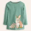 Appliqué Jersey Tunic-Eucalyptus Bunny-Boden Sale