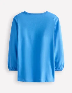 Appliqué Jersey Tunic-Peacock Plume Blue Dog-Boden Hot