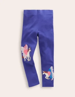 Appliqué Leggings-Navy Unicorns-Boden Outlet