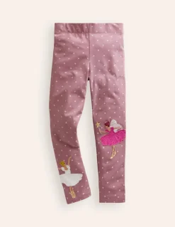 Appliqué Leggings-Vintage Pink Ballerinas-Boden Store
