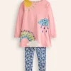 Appliqué Tunic and Legging Set-Vintage Pink Weather-Boden Fashion