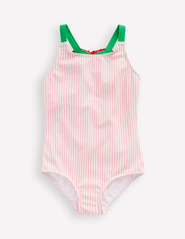 Applique Back Swimsuit-Chalk Pink Heart-Boden Fashion
