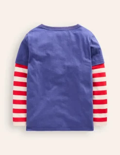 Applique Mock Sleeve T-shirt-Bluejay Janet-Boden Best Sale