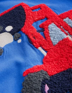 Applique Mock Sleeve T-Shirt-Greek Blue Digger-Boden Sale