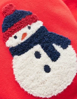 Applique Mock Sleeve T-Shirt-Poppy Red Christmas-Boden Best