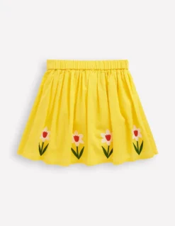 Applique Skirt-Tropical Yellow Flowers-Boden Best