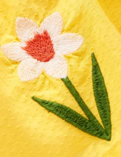 Applique Skirt-Tropical Yellow Flowers-Boden Best