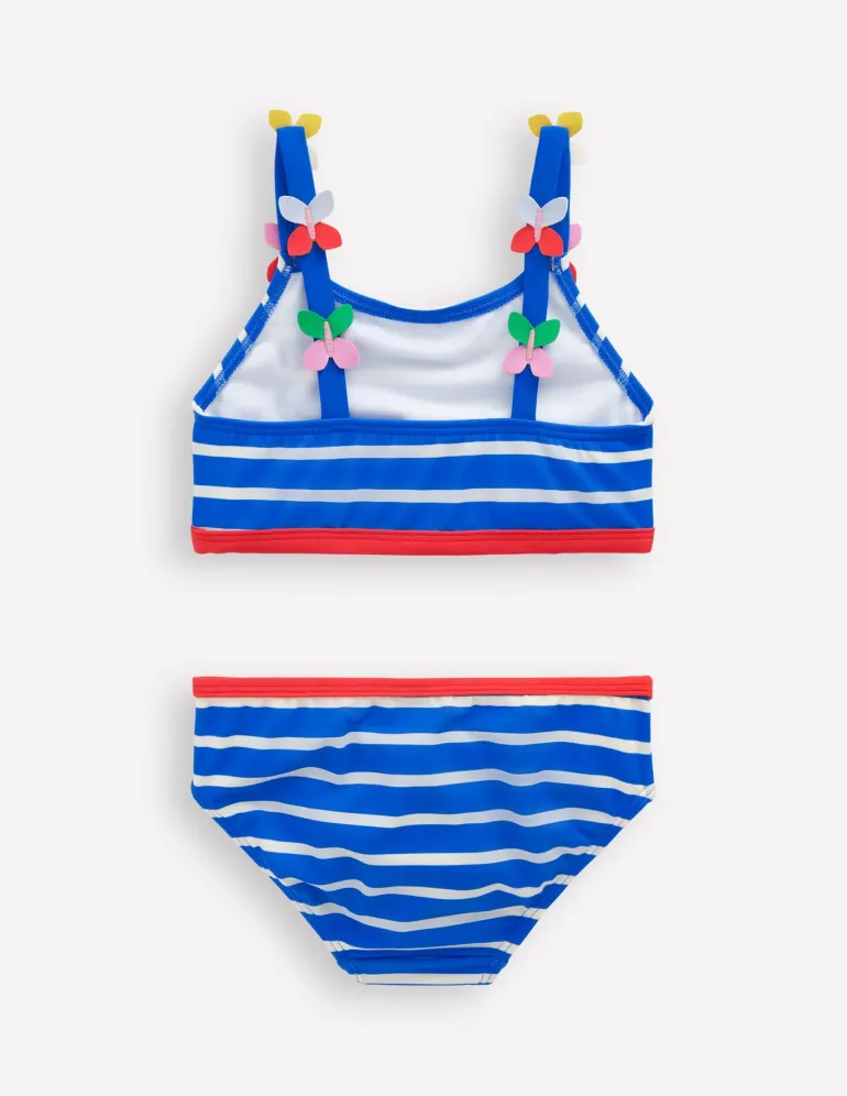 Applique Strap Bikini-Gallery Blue Stripe Butterfly-Boden Clearance