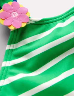Applique Strap Bikini-Sapling Green Stripe Hearts-Boden Cheap