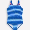 Applique Strap Swimsuit-Gallery Blue Stripe Butterfly-Boden Cheap