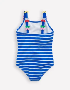 Applique Strap Swimsuit-Gallery Blue Stripe Butterfly-Boden Cheap