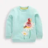 Applique Sweatshirt-Spring Green Daisy Fairy-Boden Online