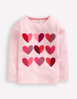 Ari Long Sleeve Boucle T-shirt-Chalk Pink Hearts-Boden Discount