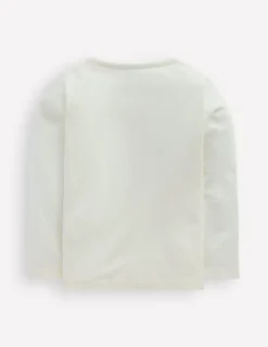 Ari Long Sleeve Boucle T-shirt-Ivory Strawberries-Boden Store