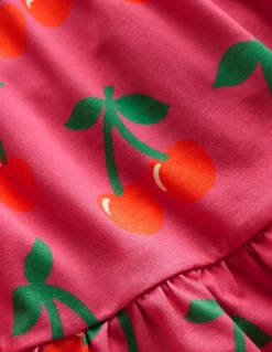 Ariel Twirly Jersey Dress-Sorbet Pink Cherries-Boden Store
