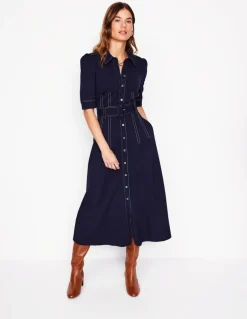 Belted Ponte Shirt Dress--Boden Flash Sale