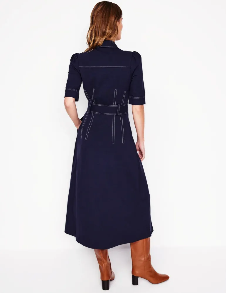Belted Ponte Shirt Dress--Boden Flash Sale
