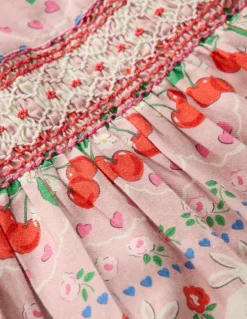 Bess Cosy Smocked Dress-Pink Valentines Bunny-Boden Store