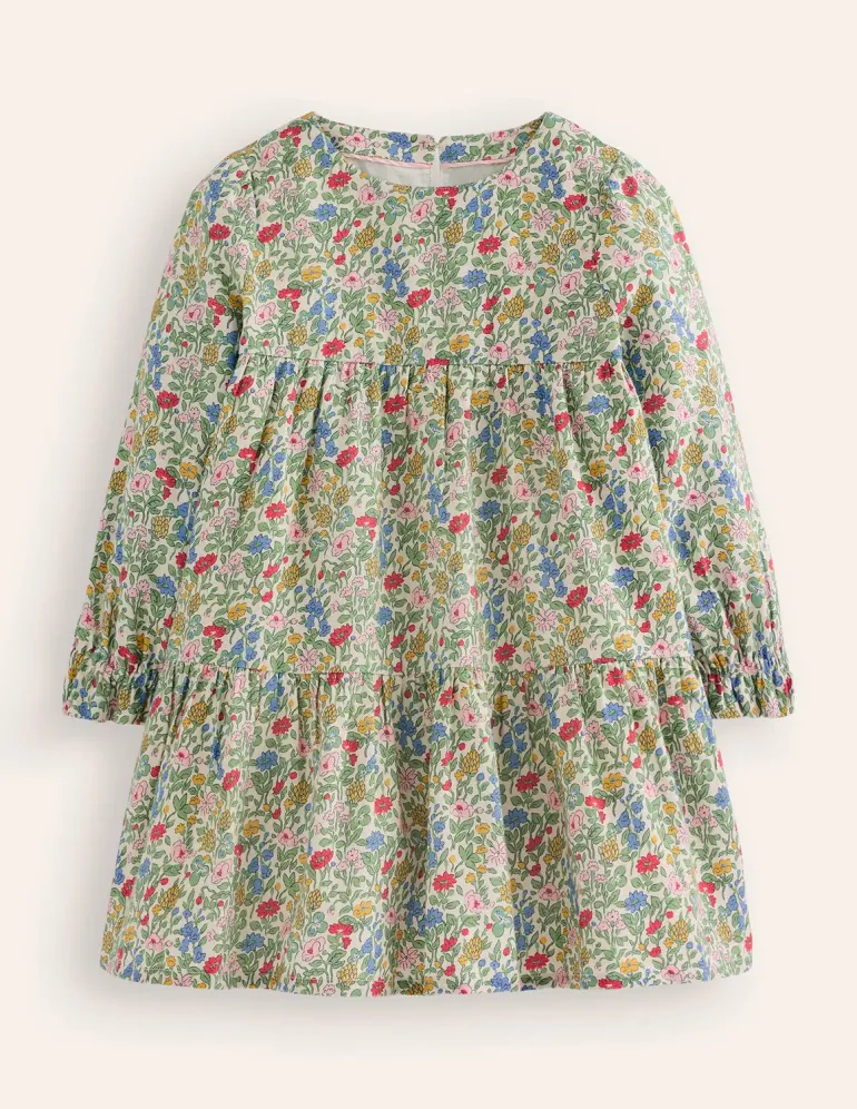 Betsy Tiered Twirly Dress-Multi Meadow Floral-Boden Shop
