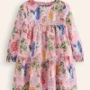 Betsy Tiered Twirly Dress-Vintage Pink Enchanted Forest-Boden Online