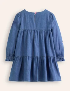 Betsy Tiered Twirly Dress-Mid Vintage Stars-Boden Flash Sale