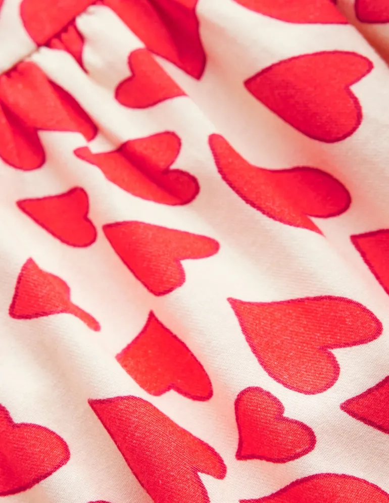 Betsy Tiered Twirly Dress-Poppy Red Hearts-Boden Store