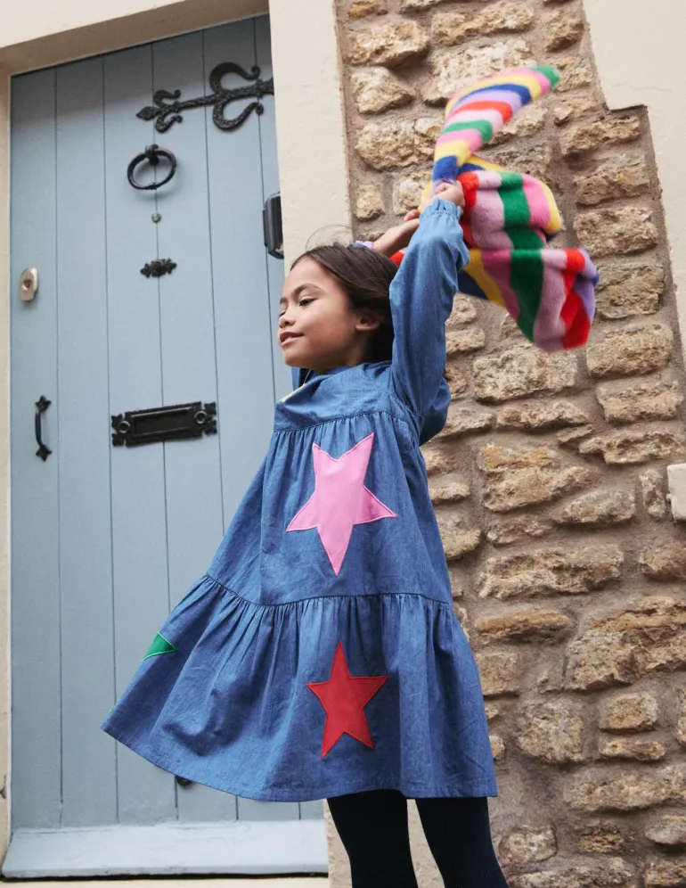 Betsy Tiered Twirly Dress-Mid Vintage Stars-Boden Flash Sale