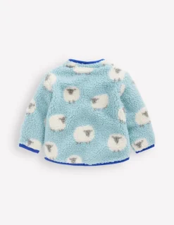 Borg Fleece-Vintage Blue Sheep-Boden Shop