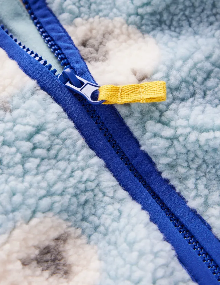 Borg Fleece-Vintage Blue Sheep-Boden Shop