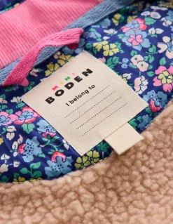 Borg Mix Collared Gilet-Sapphire Blue Nautical Floral-Boden Shop