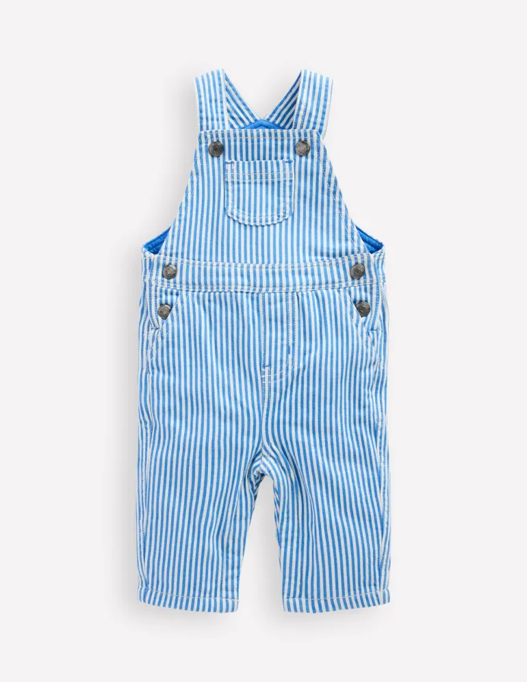 Boys Dungaree-Blue Ticking Stripe-Boden Outlet