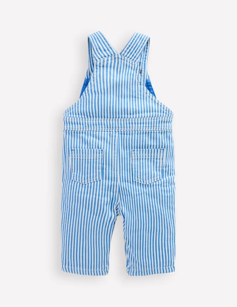 Boys Dungaree-Blue Ticking Stripe-Boden Outlet